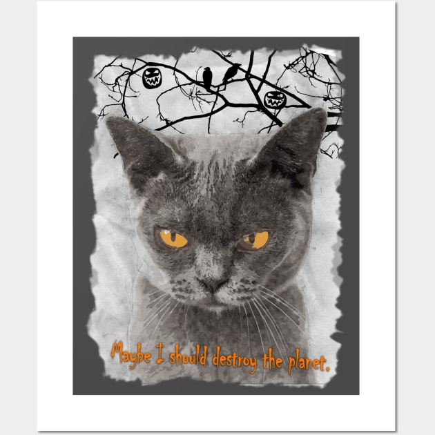 Random Cat Thoughts Wall Art by Elfogi